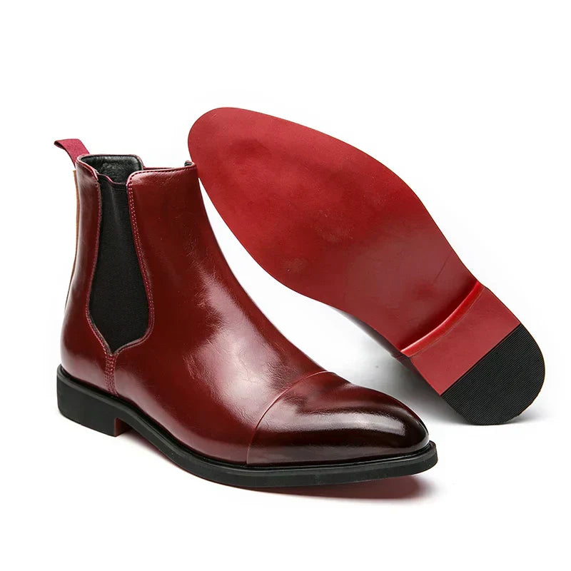 Men's Leather Slip-On Boots | Elegant Casual & Formal Design | Comfortable Footwear for All Occasions