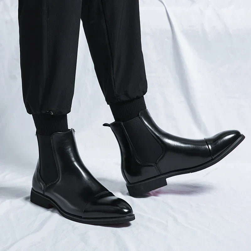 Men's Leather Slip-On Boots | Elegant Casual & Formal Design | Comfortable Footwear for All Occasions