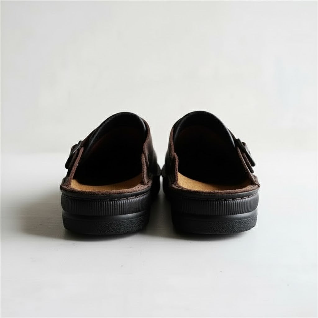 Men's Leather Slip-On Clogs | Orthopaedic Design | Comfortable Everyday Footwear for Casual Use