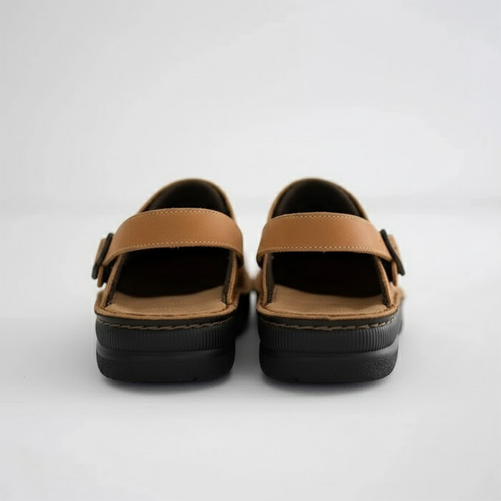 Men's Leather Slip-On Clogs | Orthopaedic Design | Comfortable Everyday Footwear for Casual Use