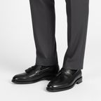 Men's Black Leather Tassel Loafers - Formal and Casual Dress Shoes for Versatile Wear