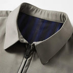 Men's Cotton Blend Bomber Polo Jacket - Lightweight Casual Business Style for Office and Social Events