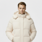 Men's Long Puffer Coat - Insulated Winter Parka Jacket for Cold Weather Protection