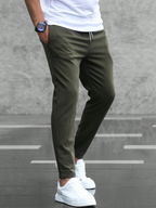 Men's Luxury Stretch Pants in Soft Fabric for Casual or Formal Wear