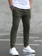 Men's Luxury Stretch Pants in Soft Fabric for Casual or Formal Wear