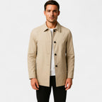 Men's Mid-Length Trench Coat | Water-Resistant Fabric | Classic Style | Outerwear