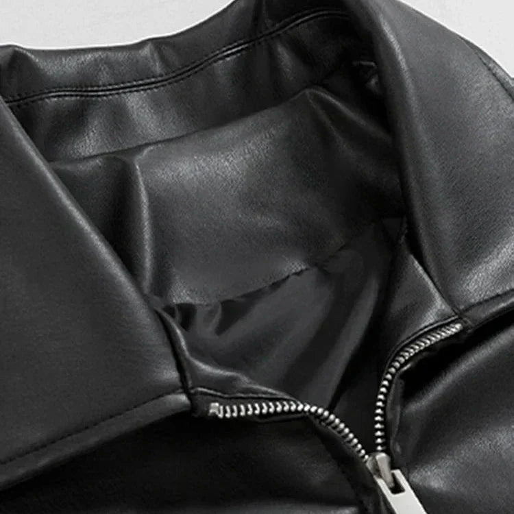 Men's Leather Bomber Jacket | Oversized Design | Casual Streetwear Outerwear for Everyday Use