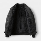 Men's Quilted Fleece-Lined Bomber Jacket - Warm Winter Outerwear for Cold Weather