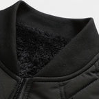 Men's Quilted Fleece-Lined Bomber Jacket - Warm Winter Outerwear for Cold Weather