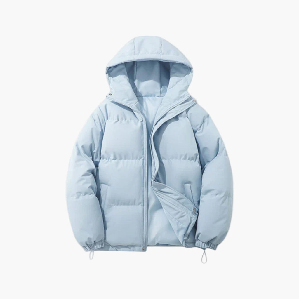 Men's Lightweight Quilted Hooded Puffer Jacket - Insulated Casual Outerwear for Cold Weather