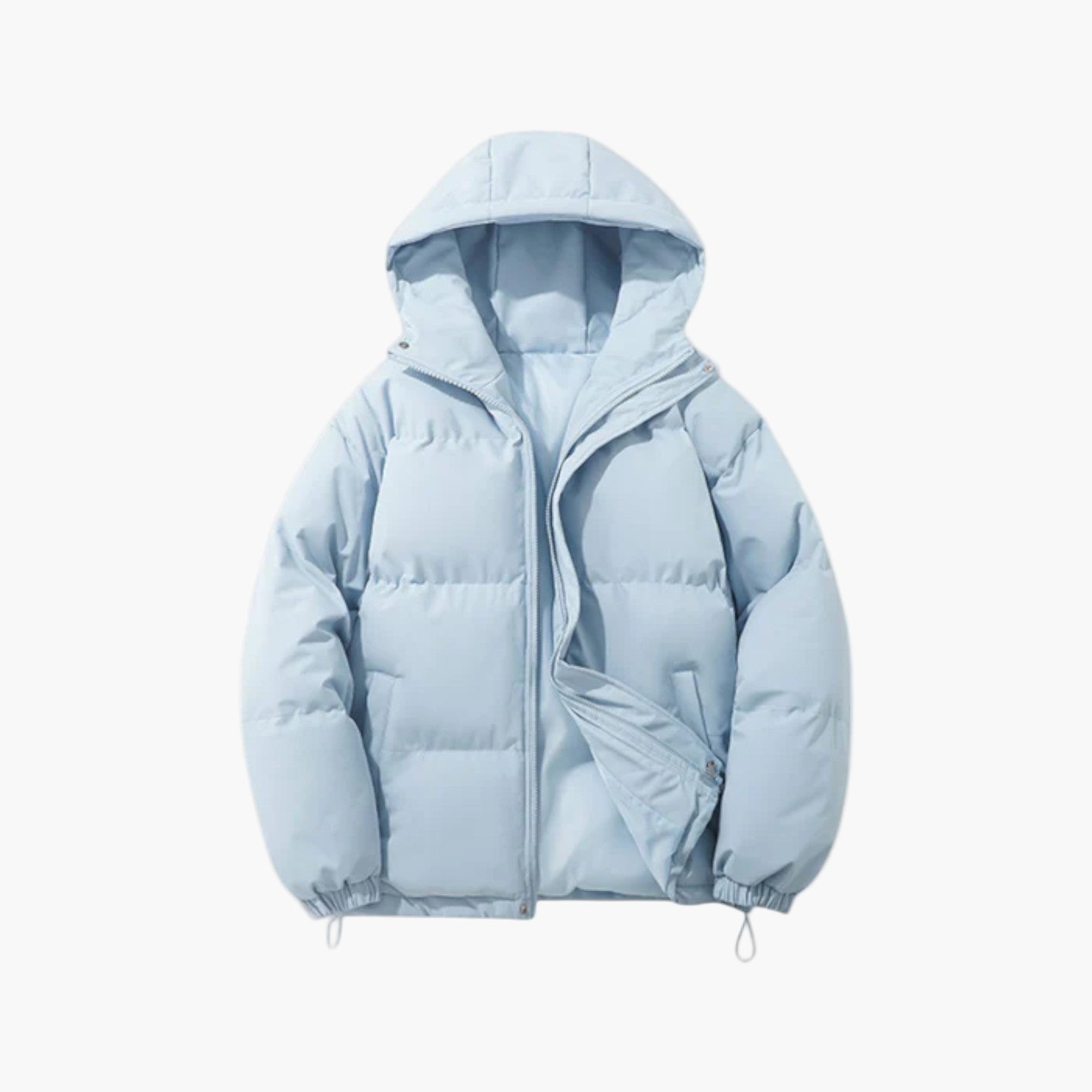 Men's Lightweight Quilted Hooded Puffer Jacket - Insulated Casual Outerwear for Cold Weather