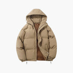 Men's Lightweight Quilted Hooded Puffer Jacket - Insulated Casual Outerwear for Cold Weather