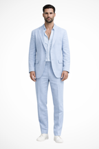 Men's Relaxed Fit Linen Suit for Summer Weddings - Comfortable Wedding Guest Attire