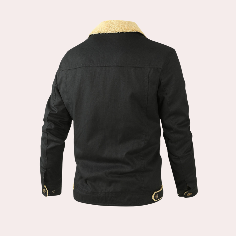 Men's Sherpa-Lined Winter Jacket | Warm Cozy Outerwear for Cold Weather | Insulated Casual Style