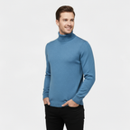 Slim Fit Ribbed Cotton-Blend Turtleneck Sweater for Casual or Smart-Casual Wear