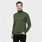 Slim Fit Ribbed Cotton-Blend Turtleneck Sweater for Casual or Smart-Casual Wear