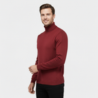 Slim Fit Ribbed Cotton-Blend Turtleneck Sweater for Casual or Smart-Casual Wear