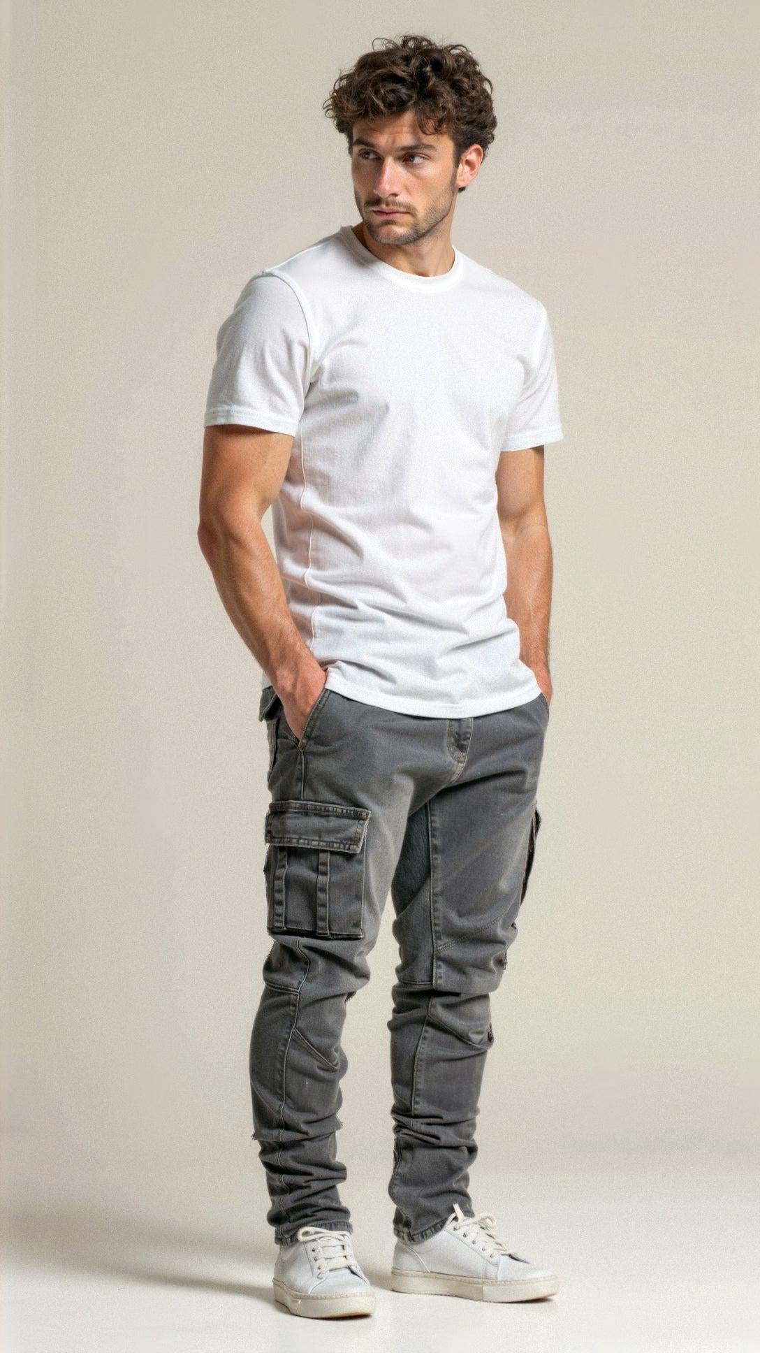Men's Stretch Cargo Jeans | Comfortable Denim | Versatile Casual Wear
