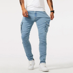 Men's Stretch Cargo Pants with Side Pockets for Outdoor Activities and Everyday Wear