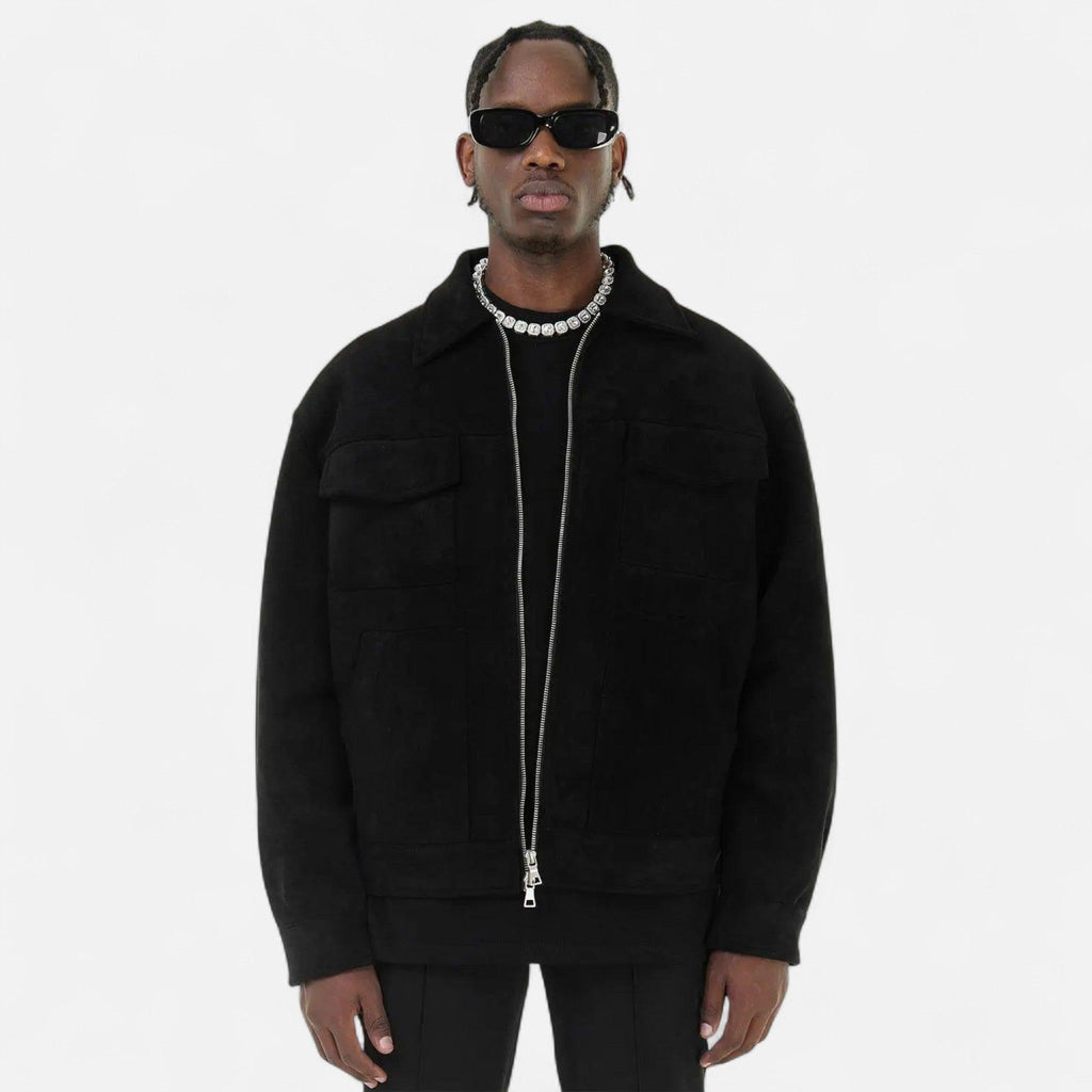 Men's Suede Jacket | Soft Loose-Fit Casual Outerwear | Ideal for Everyday Wear