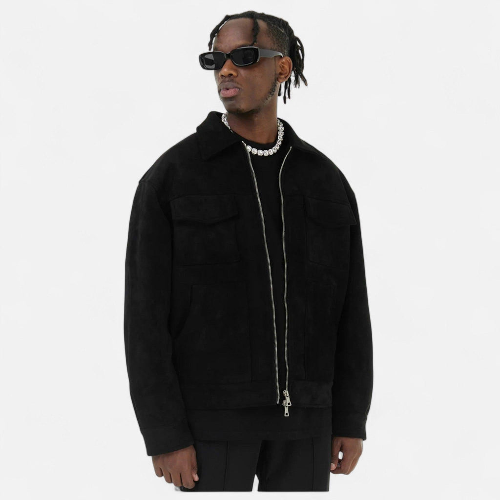Men's Suede Jacket | Soft Loose-Fit Casual Outerwear | Ideal for Everyday Wear