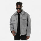 Men's Suede Jacket | Soft Loose-Fit Casual Outerwear | Ideal for Everyday Wear