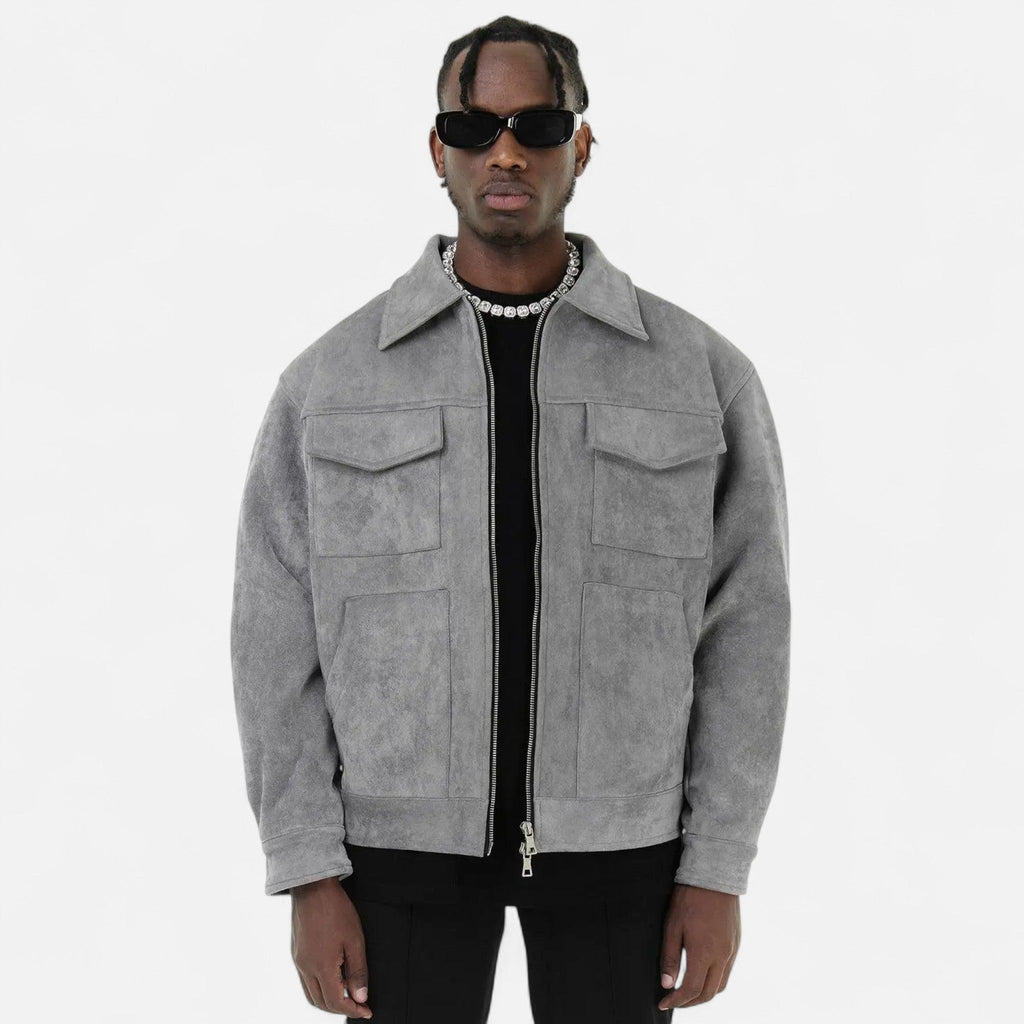 Men's Suede Jacket | Soft Loose-Fit Casual Outerwear | Ideal for Everyday Wear