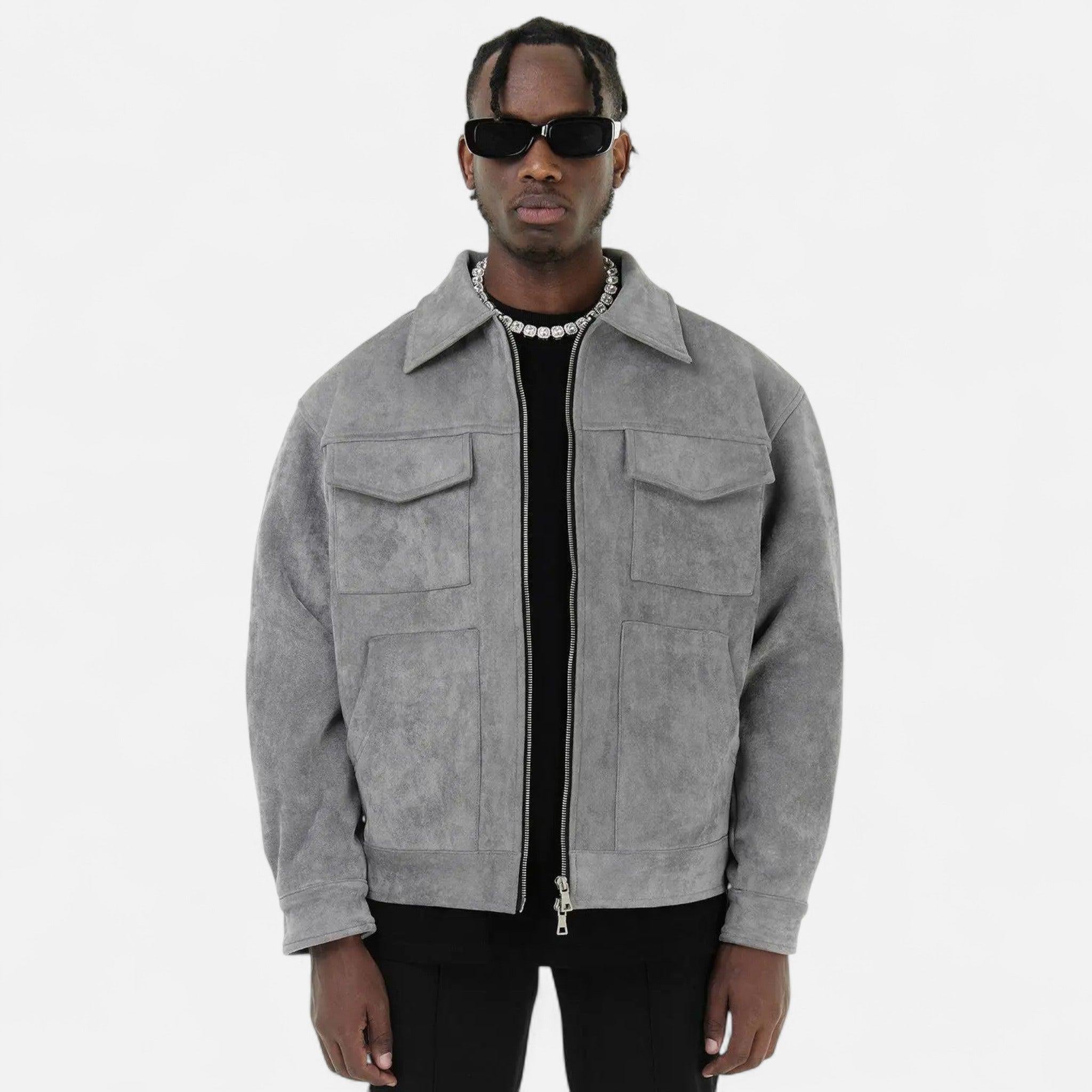 Men's Suede Jacket | Soft Loose-Fit Casual Outerwear | Ideal for Everyday Wear