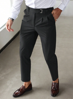 Men's Tailored Classic Trousers - Comfortable Fit, Versatile Dress Pants