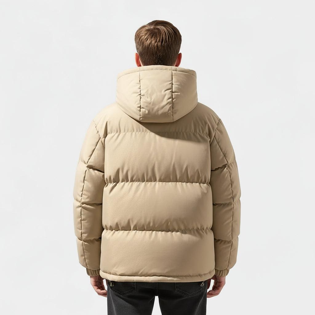 Men's Waterproof Insulated Puffer Jacket - Warm Outdoor Coat for Hiking and Winter Activities