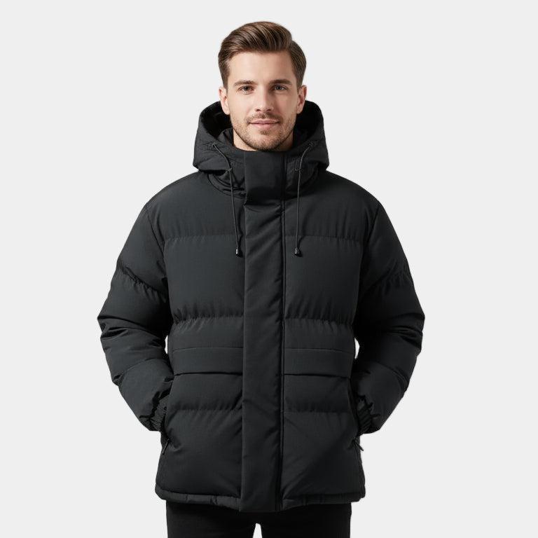 Men's Waterproof Insulated Puffer Jacket - Warm Outdoor Coat for Hiking and Winter Activities