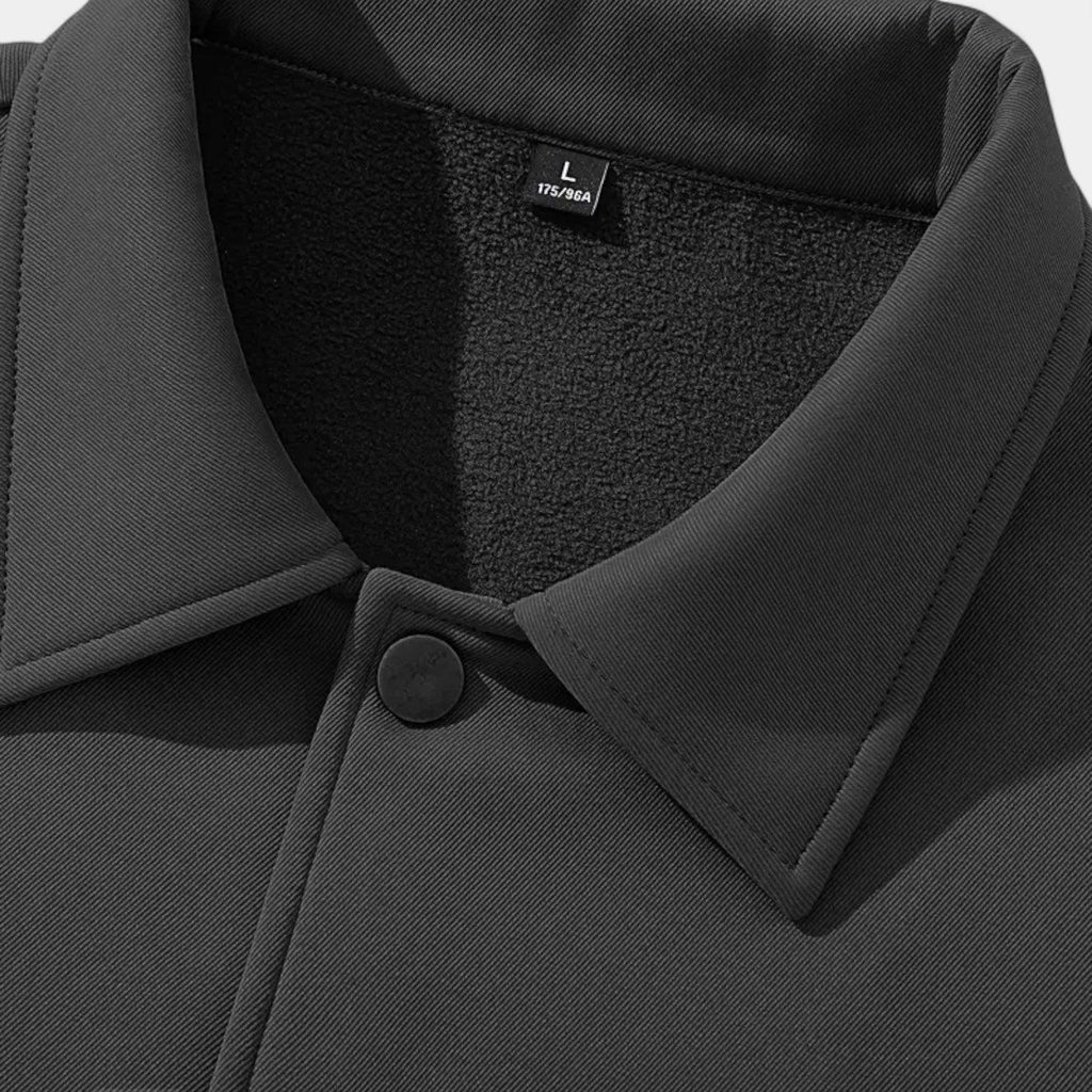 Men's Waterproof Twill Harrington Jacket with Fleece Lining for Casual and Outdoor Use