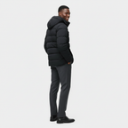 Men's Winter Puffer Coat with Fleece Lining | Longline Design for Cold Weather Outdoor Activities