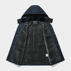 Men's Winter Puffer Coat with Fleece Lining | Longline Design for Cold Weather Outdoor Activities