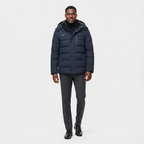 Men's Winter Puffer Coat with Fleece Lining | Longline Design for Cold Weather Outdoor Activities