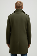 Men's Wool Trench Coat - Tailored Fit, Classic Design for Formal and Casual Wear