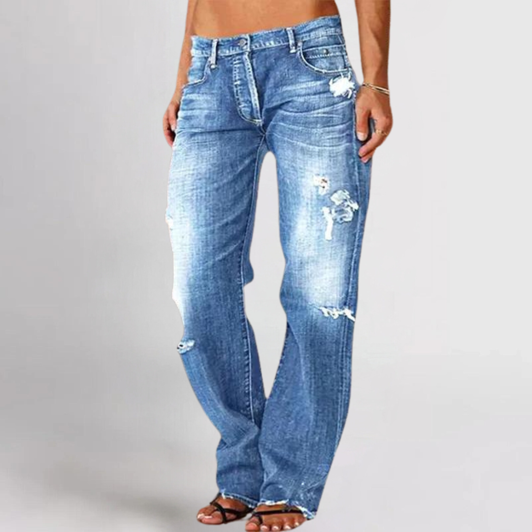 Mid Rise Straight Leg Jeans for Women | Comfortable Denim | Casual Everyday Wear | Versatile Fit for All Occasions