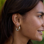 Mother of Pearl Hoop Earrings – Everyday Wear, Gift for Her