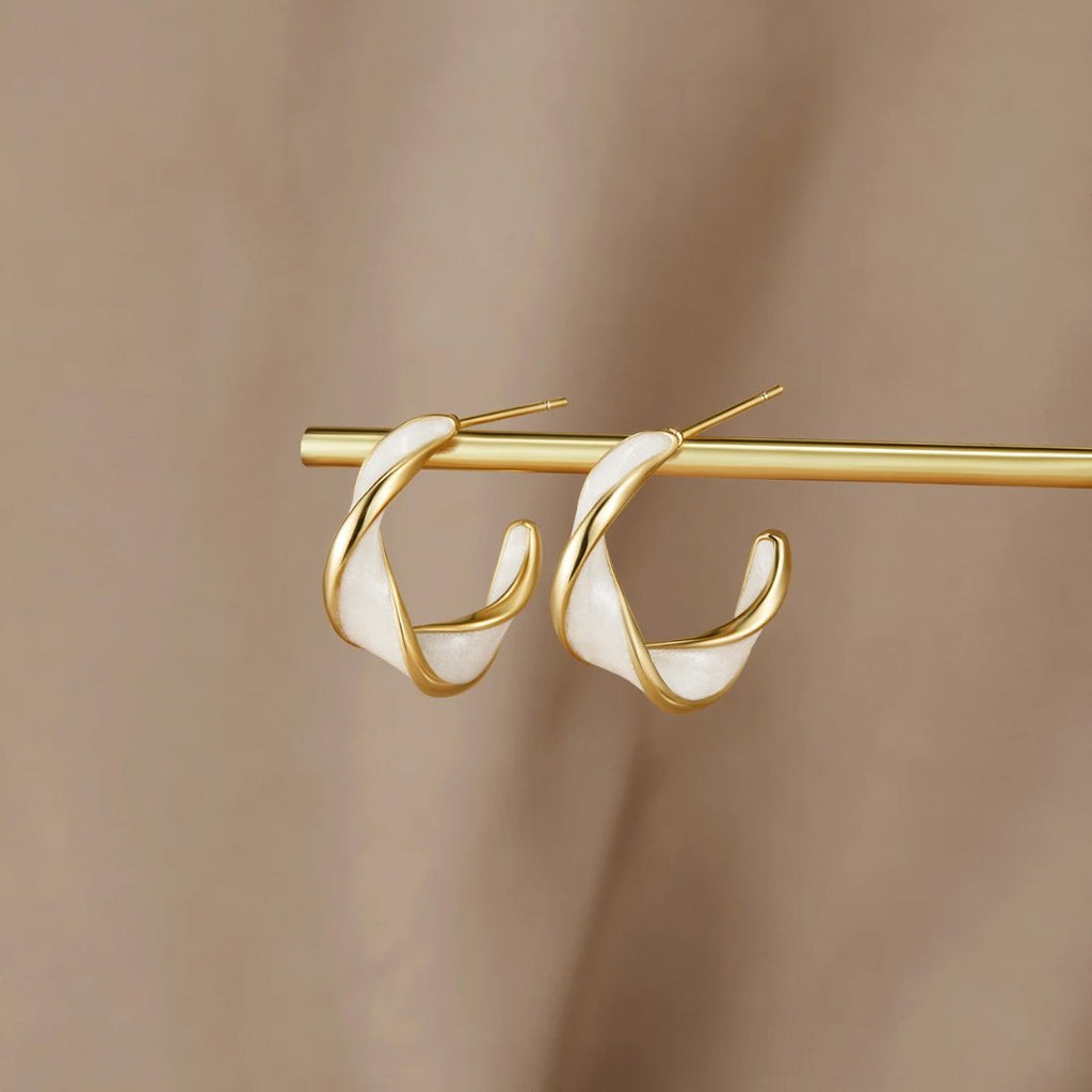 Mother of Pearl Hoop Earrings – Everyday Wear, Gift for Her