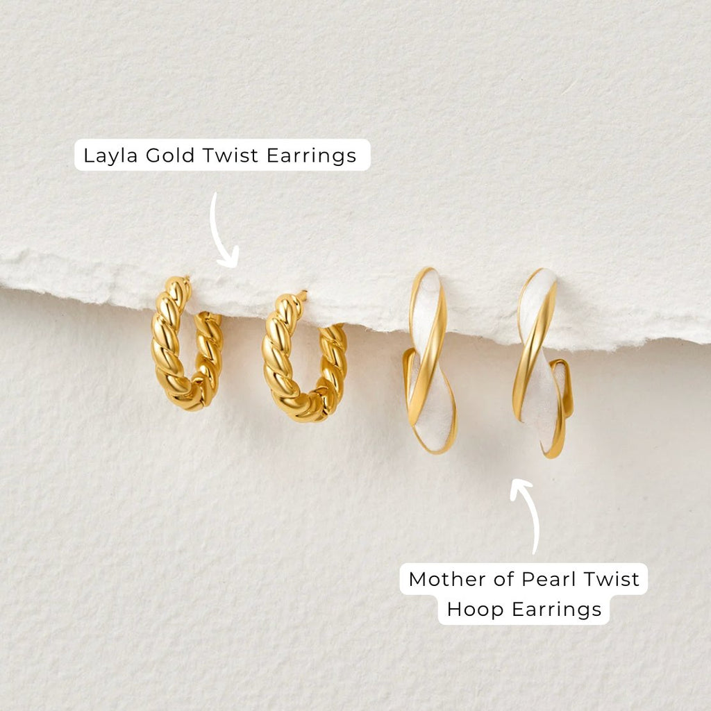 Mother of Pearl Hoop Earrings – Everyday Wear, Gift for Her