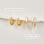 Mother of Pearl Hoop Earrings – Everyday Wear, Gift for Her