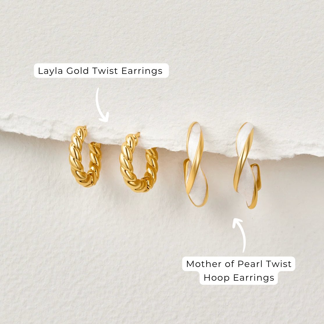 Mother of Pearl Hoop Earrings – Everyday Wear, Gift for Her