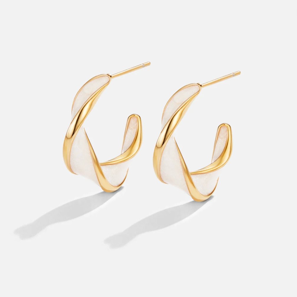Mother of Pearl Hoop Earrings – Everyday Wear, Gift for Her