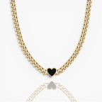 Black Shell Heart Necklace