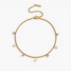 Rosa Sparkling Clover Anklet