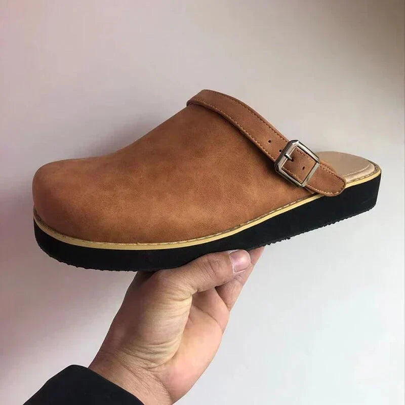 Orthopaedic Leather Slip-On Shoes for Everyday Comfort and Support - Casual Footwear for Men and Women