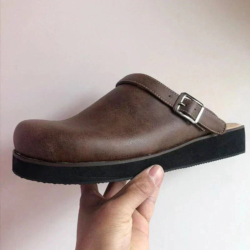 Orthopaedic Leather Slip-On Shoes for Everyday Comfort and Support - Casual Footwear for Men and Women