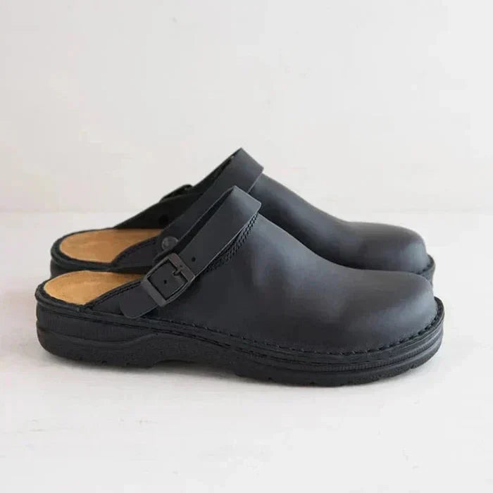 Orthopaedic Leather Slip-On Shoes for Everyday Comfort and Support - Casual Footwear for Men and Women