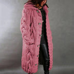 Oversized Cable Knit Cardigan for Women - Cozy Button-Up Design for Casual Everyday Wear