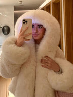 Oversized Faux Fur Hooded Winter Coat for Women - Cozy and Stylish Outerwear